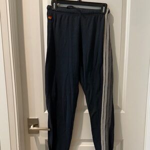 Aviator Nation Navy Joggers with White Stripes